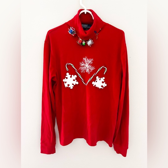 Polo Ralph Lauren Sweaters - Polo By Ralph Lauren 100% Cotton Red Christmas Sweater Size Large